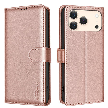 BINFEN COLOR For iPhone 17 Pro Max Leather Case  BF32 Wallet RFID Blocking Phone Cover