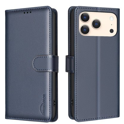 BINFEN COLOR For iPhone 17 Pro Max Leather Case  BF32 Wallet RFID Blocking Phone Cover