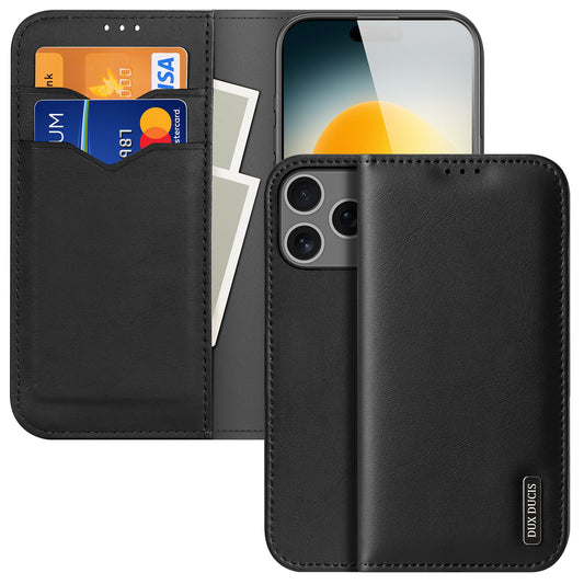 DUX DUCIS For iPhone 17 Pro Max Case  Hivo Series Cowhide Leather RFID Blocking Wallet Stand Flip Phone Cover