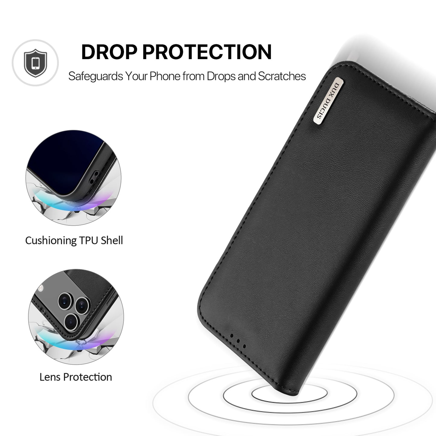 DUX DUCIS For iPhone 17 Pro Max Case  Hivo Series Cowhide Leather RFID Blocking Wallet Stand Flip Phone Cover
