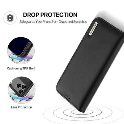 DUX DUCIS For iPhone 17 Pro Max Case  Hivo Series Cowhide Leather RFID Blocking Wallet Stand Flip Phone Cover