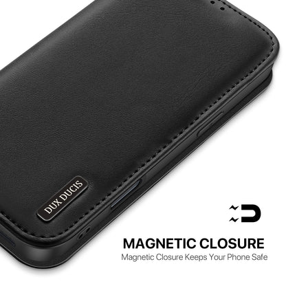 DUX DUCIS For iPhone 17 Pro Max Case  Hivo Series Cowhide Leather RFID Blocking Wallet Stand Flip Phone Cover