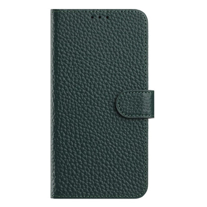 For iPhone 17e / 16e Case Wallet Stand Litchi Texture Genuine Cow Leather Flip Phone Cover