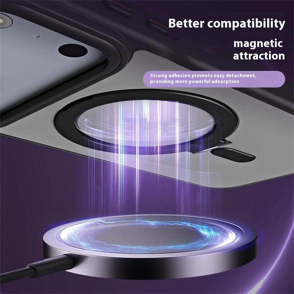 For iPhone 17 Pro Case TPU + Acrylic Hidden Magnetic Kickstand Phone Cover