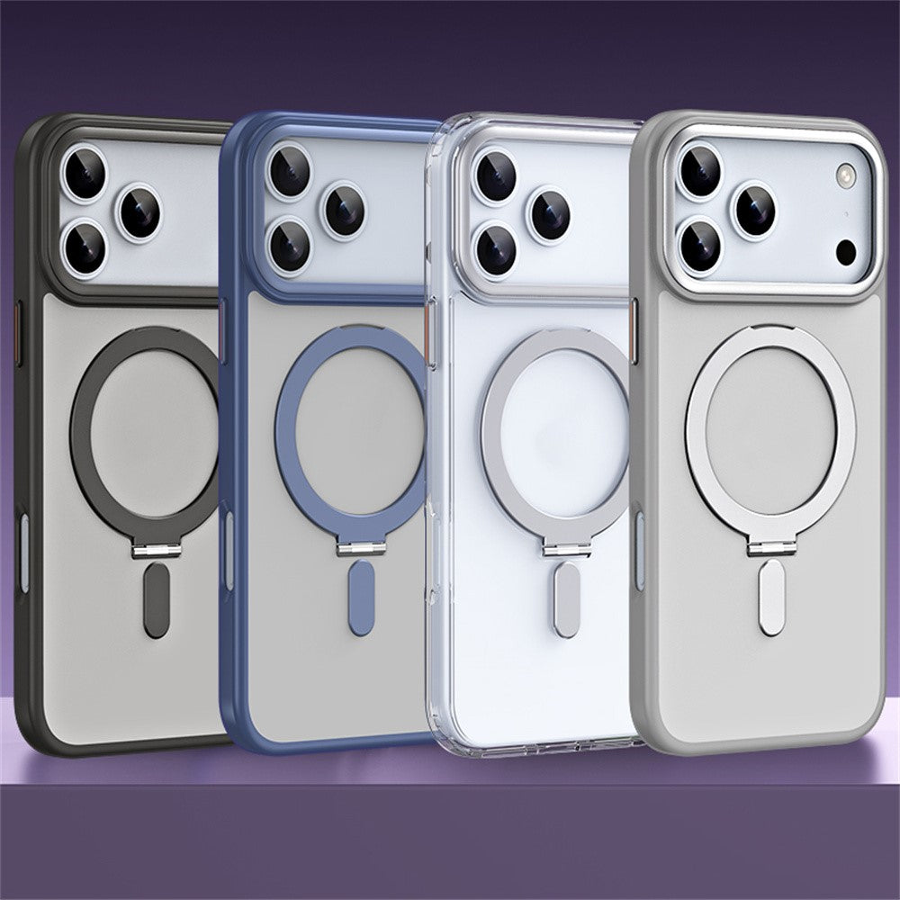 For iPhone 17 Pro Case TPU + Acrylic Hidden Magnetic Kickstand Phone Cover
