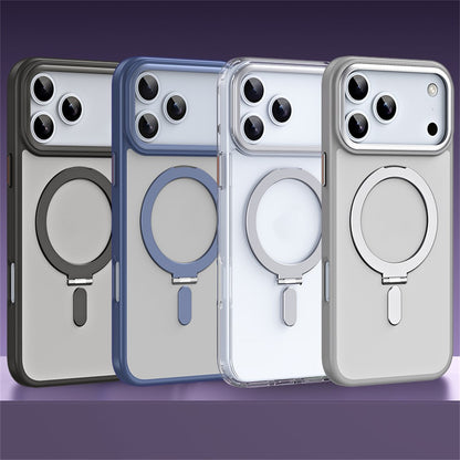 For iPhone 17 Pro Case TPU + Acrylic Hidden Magnetic Kickstand Phone Cover