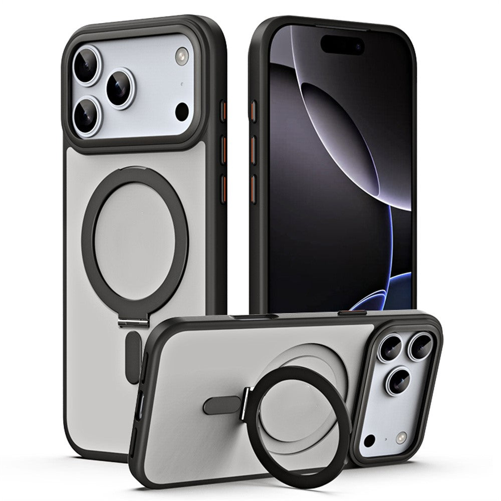 For iPhone 17 Pro Case TPU + Acrylic Hidden Magnetic Kickstand Phone Cover