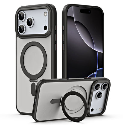 For iPhone 17 Pro Case TPU + Acrylic Hidden Magnetic Kickstand Phone Cover