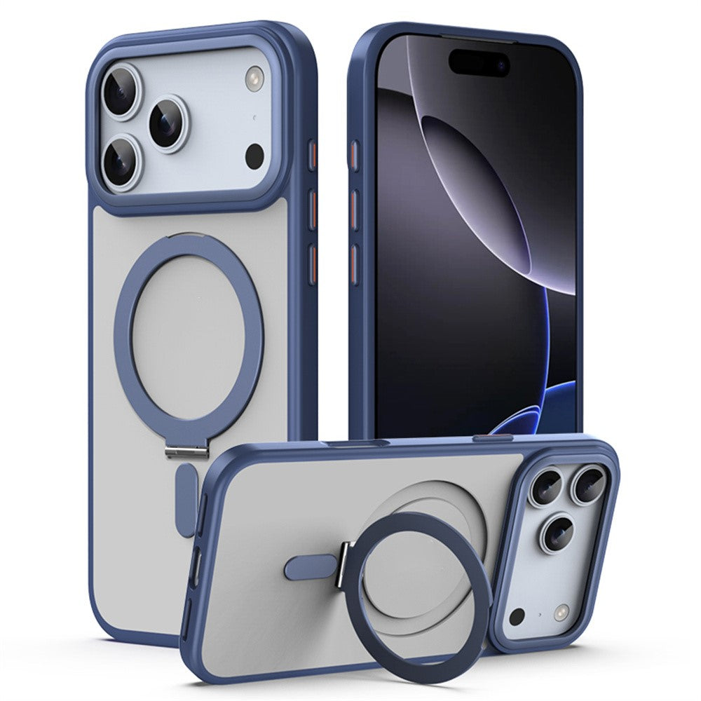 For iPhone 17 Pro Case TPU + Acrylic Hidden Magnetic Kickstand Phone Cover
