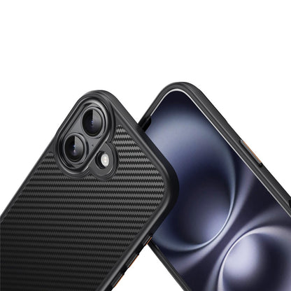 For iPhone 17 Magnetic Case Compatible with MagSafe Carbon Fiber Texture PC + TPU Cover