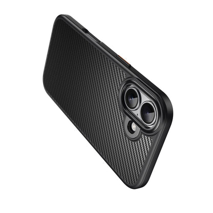 For iPhone 17 Magnetic Case Compatible with MagSafe Carbon Fiber Texture PC + TPU Cover