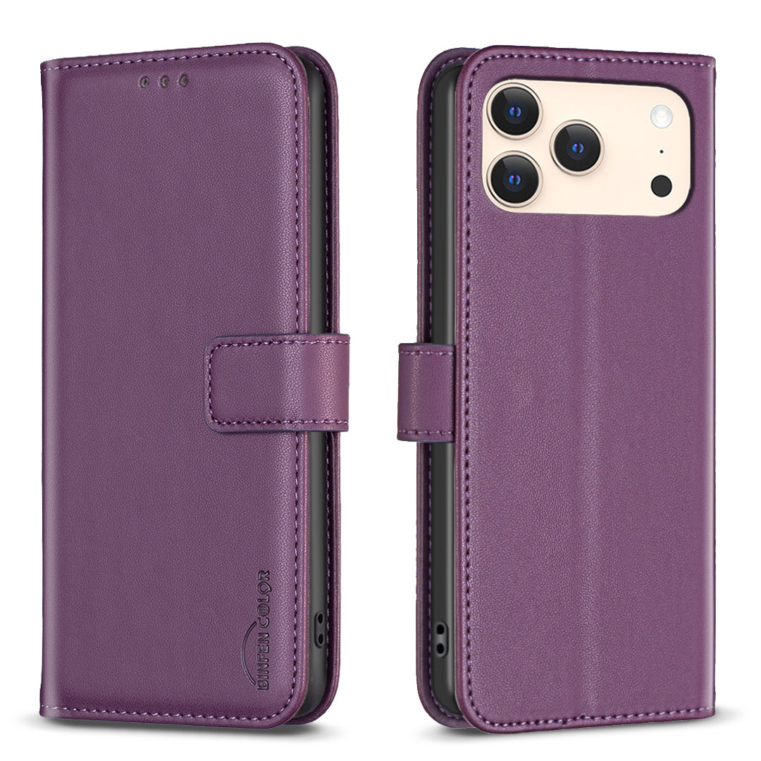 BINFEN COLOR For iPhone 17 Pro Phone Case  BF17 Wallet Folio Flip Leather Cover