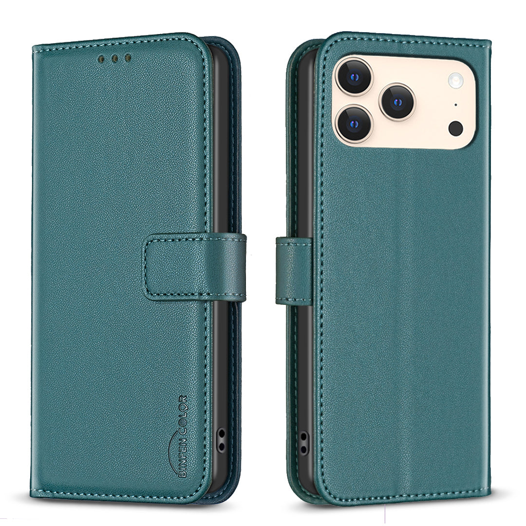 BINFEN COLOR For iPhone 17 Pro Phone Case  BF17 Wallet Folio Flip Leather Cover