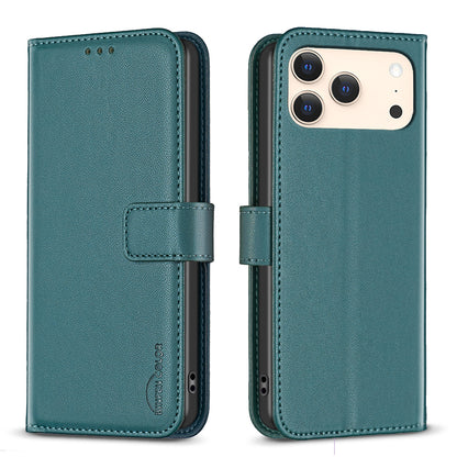 BINFEN COLOR For iPhone 17 Pro Phone Case  BF17 Wallet Folio Flip Leather Cover