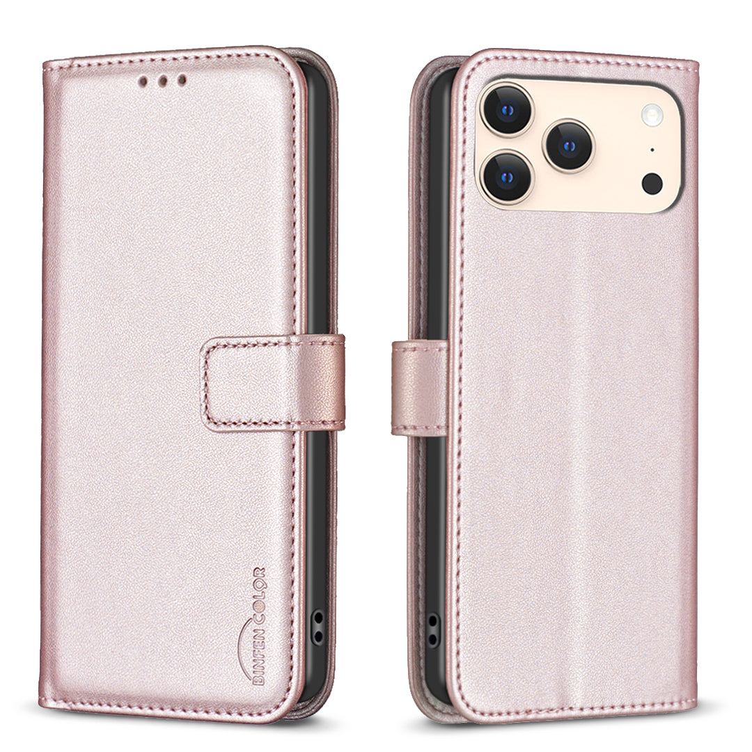 BINFEN COLOR For iPhone 17 Pro Phone Case  BF17 Wallet Folio Flip Leather Cover