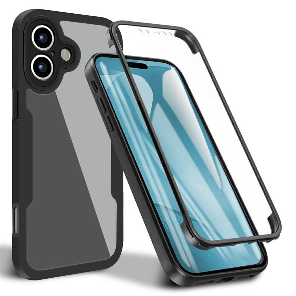 For iPhone 17 Case Acrylic + TPU Clear Phone Cover with PET Screen Film