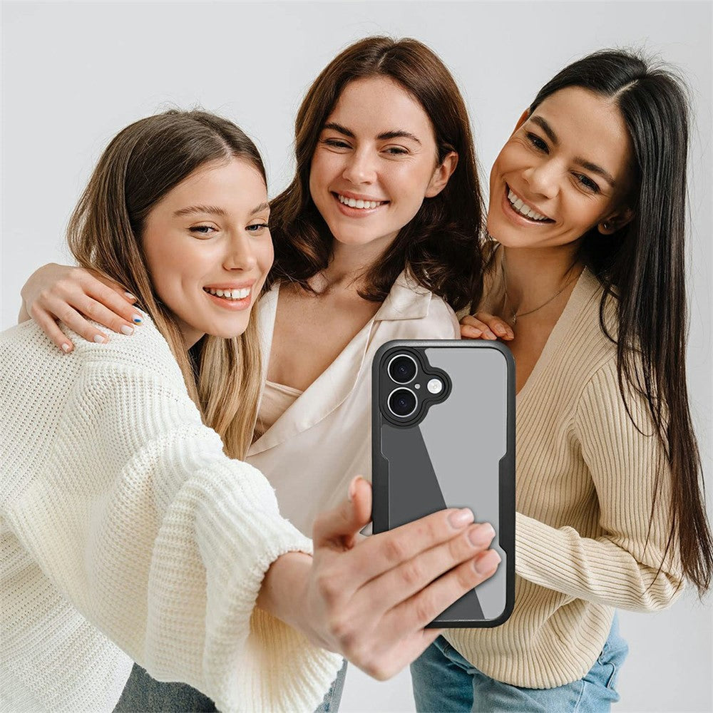 For iPhone 17 Case Acrylic + TPU Clear Phone Cover with PET Screen Film