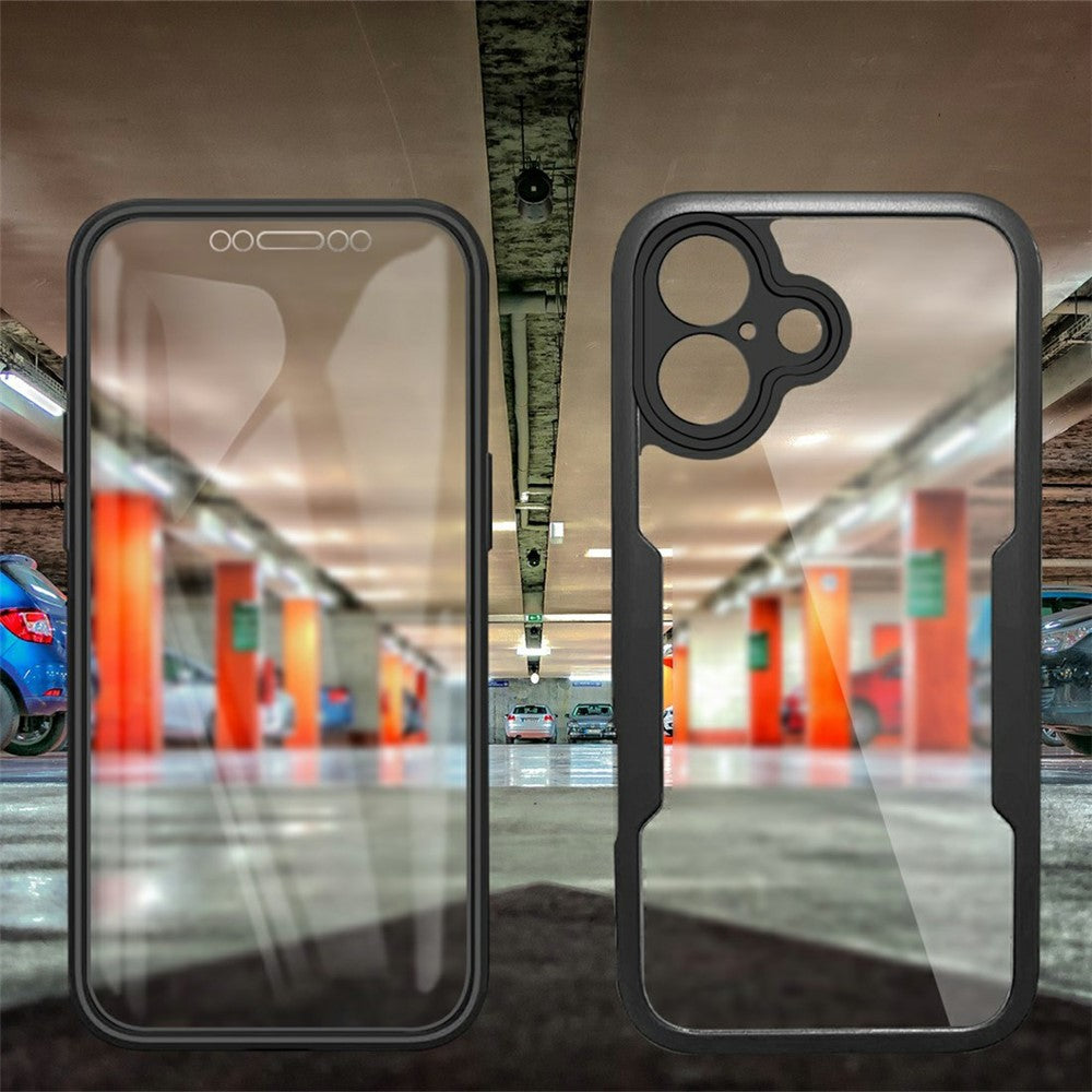For iPhone 17 Case Acrylic + TPU Clear Phone Cover with PET Screen Film