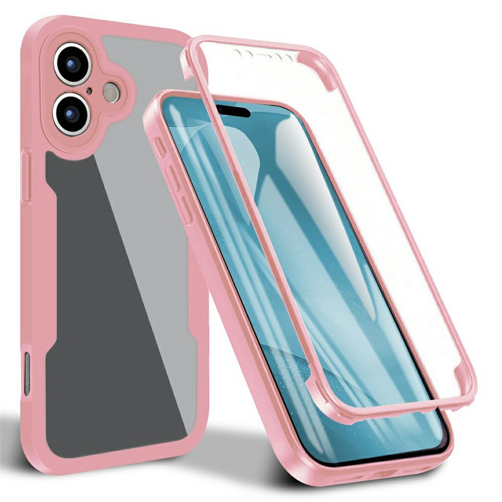 For iPhone 17 Case Acrylic + TPU Clear Phone Cover with PET Screen Film