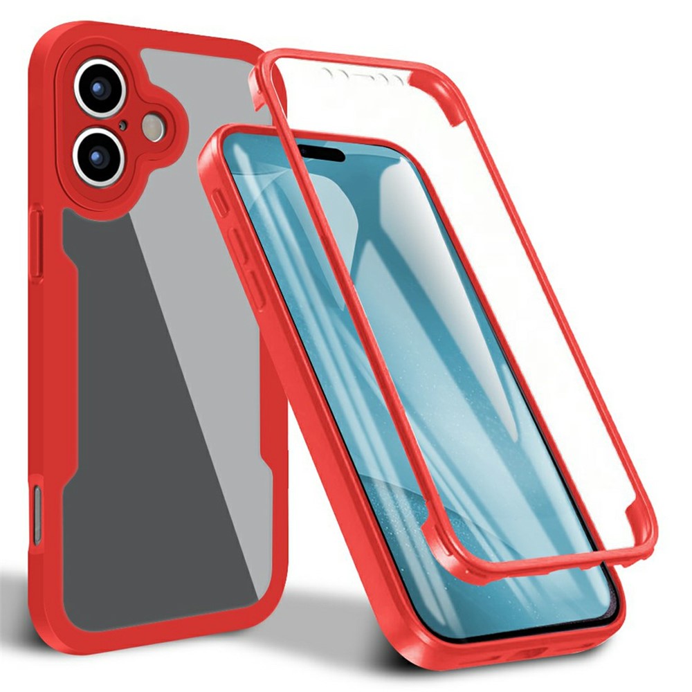 For iPhone 17 Case Acrylic + TPU Clear Phone Cover with PET Screen Film