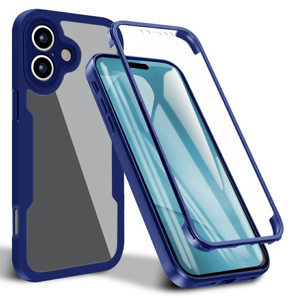 For iPhone 17 Case Acrylic + TPU Clear Phone Cover with PET Screen Film