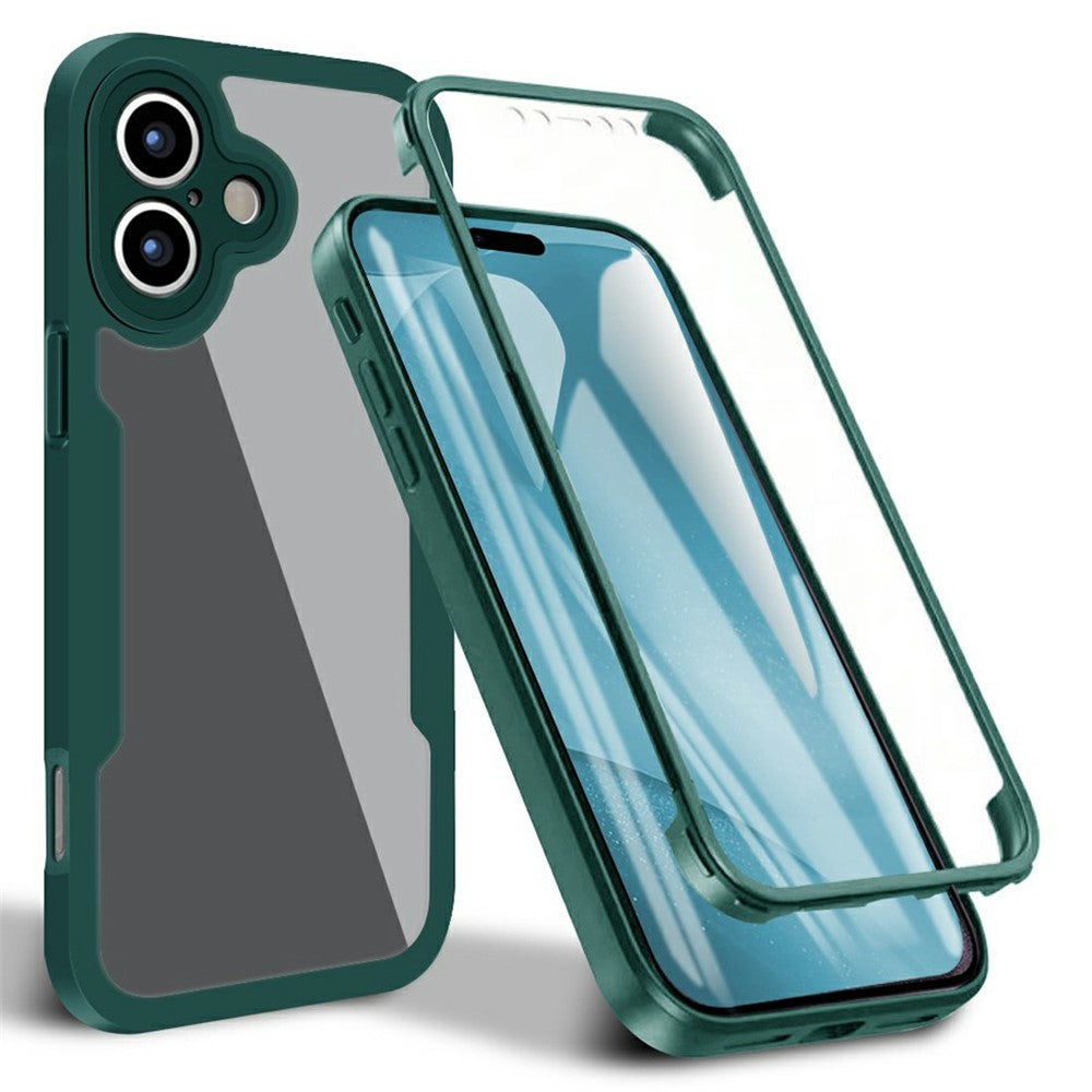 For iPhone 17 Case Acrylic + TPU Clear Phone Cover with PET Screen Film