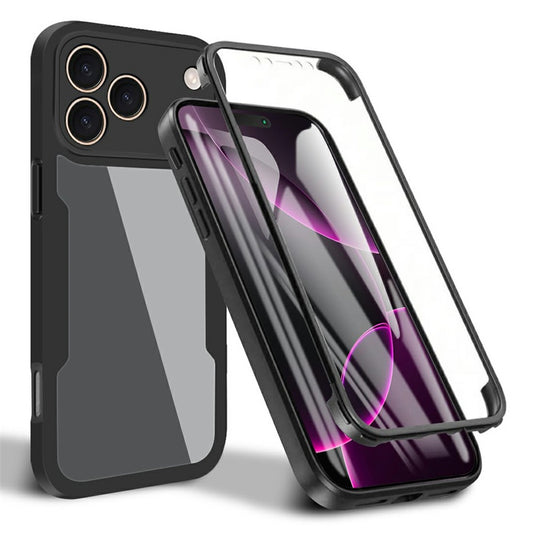 For iPhone 17 Pro Max Case Acrylic + TPU Clear Phone Cover with PET Screen Film