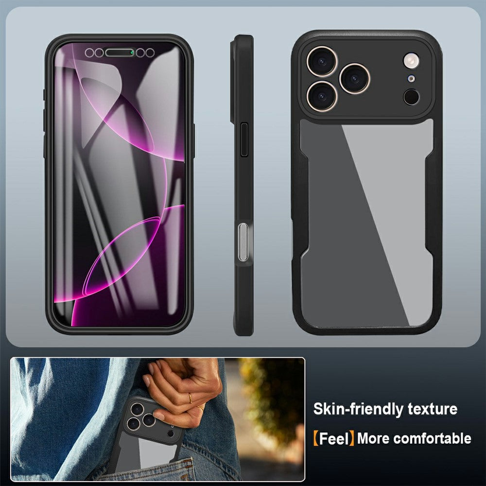 For iPhone 17 Pro Max Case Acrylic + TPU Clear Phone Cover with PET Screen Film