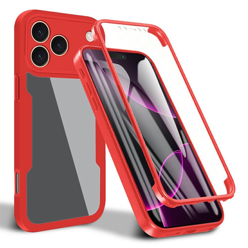 For iPhone 17 Pro Max Case Acrylic + TPU Clear Phone Cover with PET Screen Film