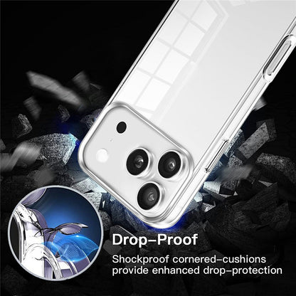 For iPhone 17 Pro Case TPU Frame Clear Acrylic Back Phone Cover with PET Film