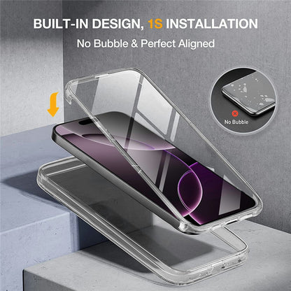 For iPhone 17 Pro Max Case TPU Frame Clear Acrylic Back Phone Cover with PET Film