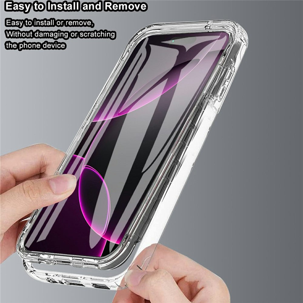 For iPhone 17 Pro Max Case TPU Frame Clear Acrylic Back Phone Cover with PET Film