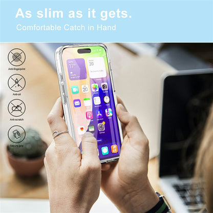 For iPhone 17 Pro Max Case TPU Frame Clear Acrylic Back Phone Cover with PET Film