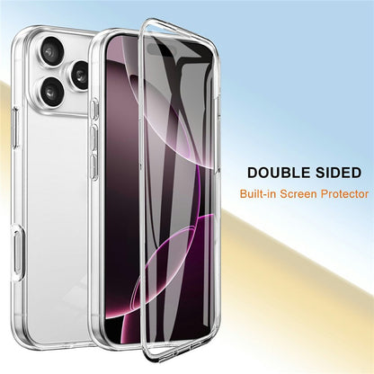 For iPhone 17 Pro Max Case TPU Frame Clear Acrylic Back Phone Cover with PET Film