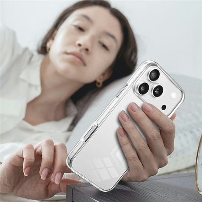 For iPhone 17 Pro Max Case TPU Frame Clear Acrylic Back Phone Cover with PET Film