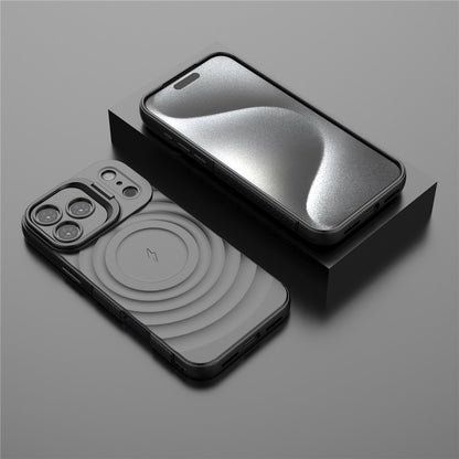 For iPhone 18 Pro / 17 Pro Case Compatible with MagSafe PC Kickstand Ripple Texture TPU Phone Cover