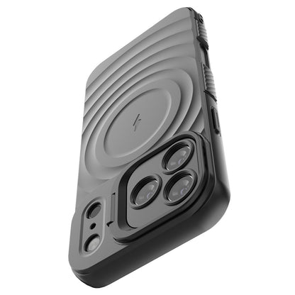 For iPhone 18 Pro / 17 Pro Case Compatible with MagSafe PC Kickstand Ripple Texture TPU Phone Cover