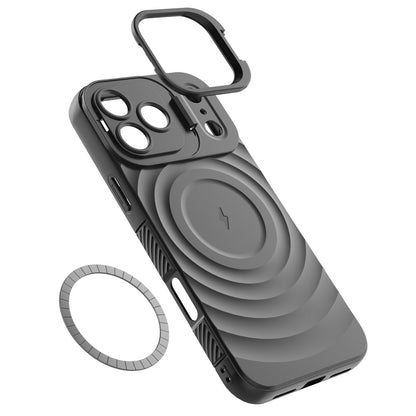 For iPhone 17 Pro Max Case Compatible with MagSafe PC Kickstand Ripple Texture TPU Phone Cover