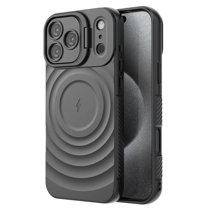For iPhone 17 Pro Max Case Compatible with MagSafe PC Kickstand Ripple Texture TPU Phone Cover