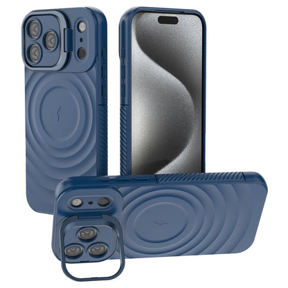 For iPhone 17 Pro Max Case Compatible with MagSafe PC Kickstand Ripple Texture TPU Phone Cover