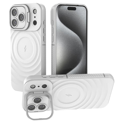 For iPhone 17 Pro Max Case Compatible with MagSafe PC Kickstand Ripple Texture TPU Phone Cover