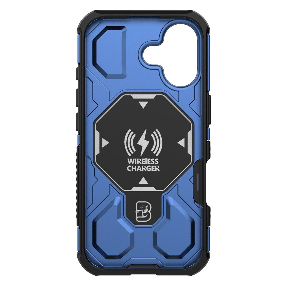 For iPhone 17 Magnetic Case Rotating Metal Kickstand Shockproof PC + TPU Phone Back Cover