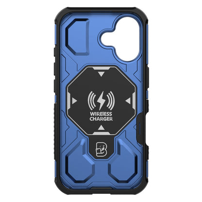 For iPhone 17 Magnetic Case Rotating Metal Kickstand Shockproof PC + TPU Phone Back Cover