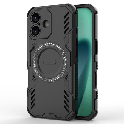 For iPhone 17 Magnetic Case Butterfly Armor Hollow Heat Dissipation PC + TPU Phone Cover