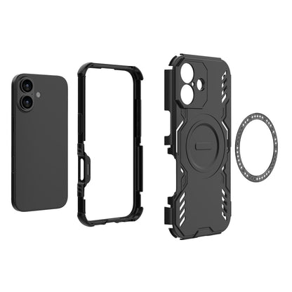 For iPhone 17 Magnetic Case Butterfly Armor Hollow Heat Dissipation PC + TPU Phone Cover
