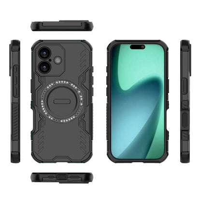 For iPhone 17 Magnetic Case Butterfly Armor Hollow Heat Dissipation PC + TPU Phone Cover