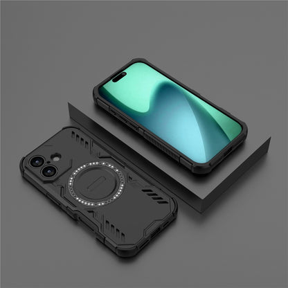 For iPhone 17 Magnetic Case Butterfly Armor Hollow Heat Dissipation PC + TPU Phone Cover