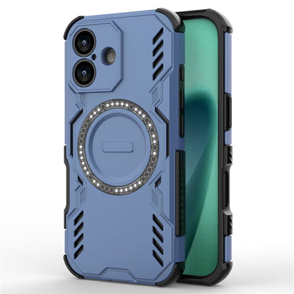 For iPhone 17 Magnetic Case Butterfly Armor Hollow Heat Dissipation PC + TPU Phone Cover