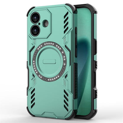 For iPhone 17 Magnetic Case Butterfly Armor Hollow Heat Dissipation PC + TPU Phone Cover