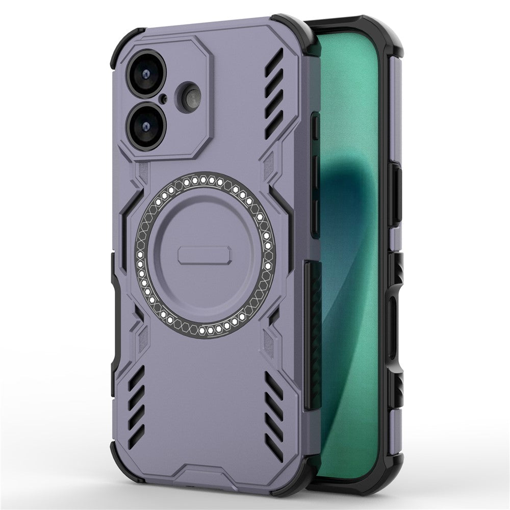For iPhone 17 Magnetic Case Butterfly Armor Hollow Heat Dissipation PC + TPU Phone Cover